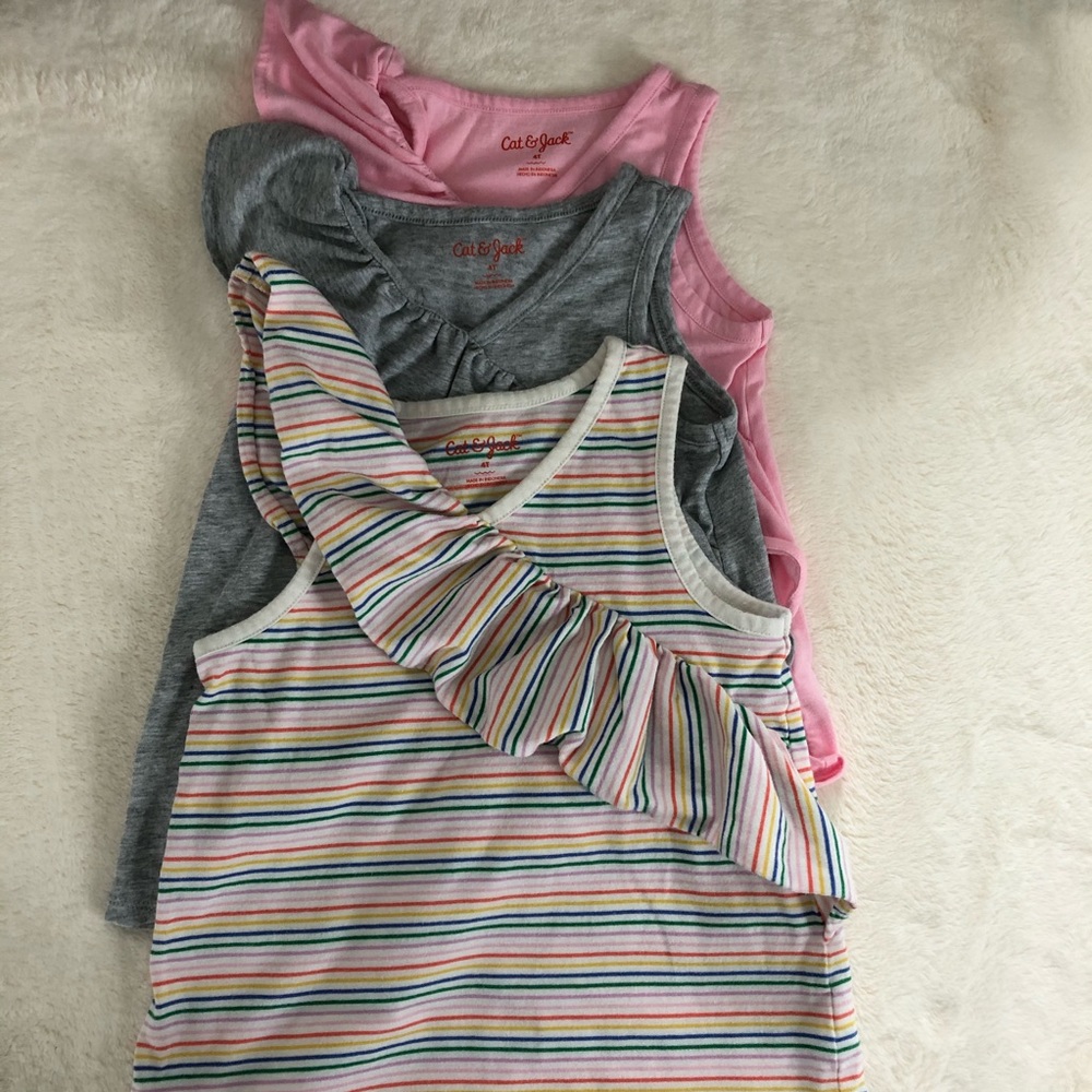 Cat & Jack Ruffle Tank Bundle of 3 size 4T